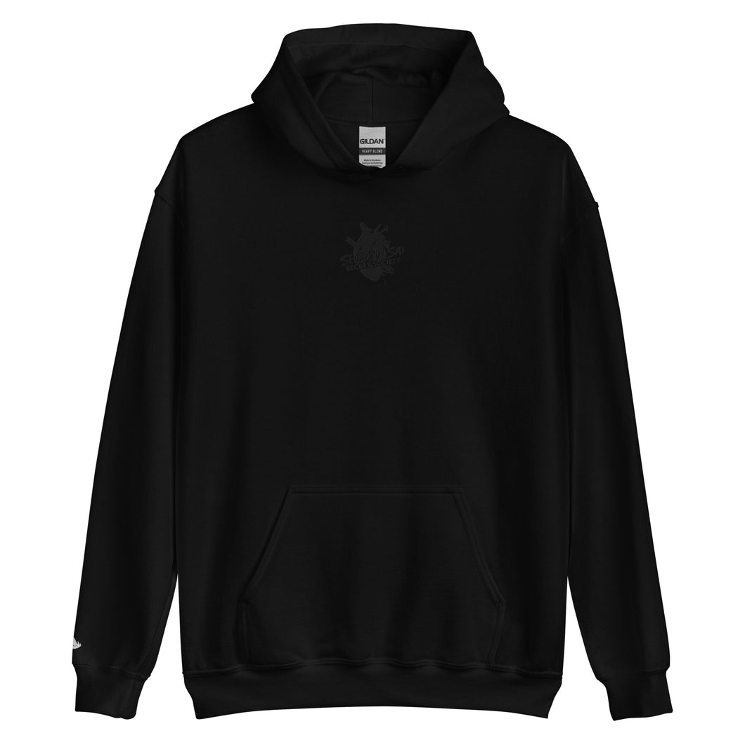 Black Heart Secretly Sad Hoodie - Embroidered